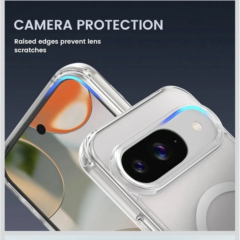D0059-Google Pixel 9 Pro Case Magnetic Clear with Privacy Screen Protector 6.3